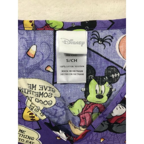 DISNEY Mickey Mouse Halloween Characters Mummy Frankenstein Mummy Scrub S/CH - Picture 3 of 11